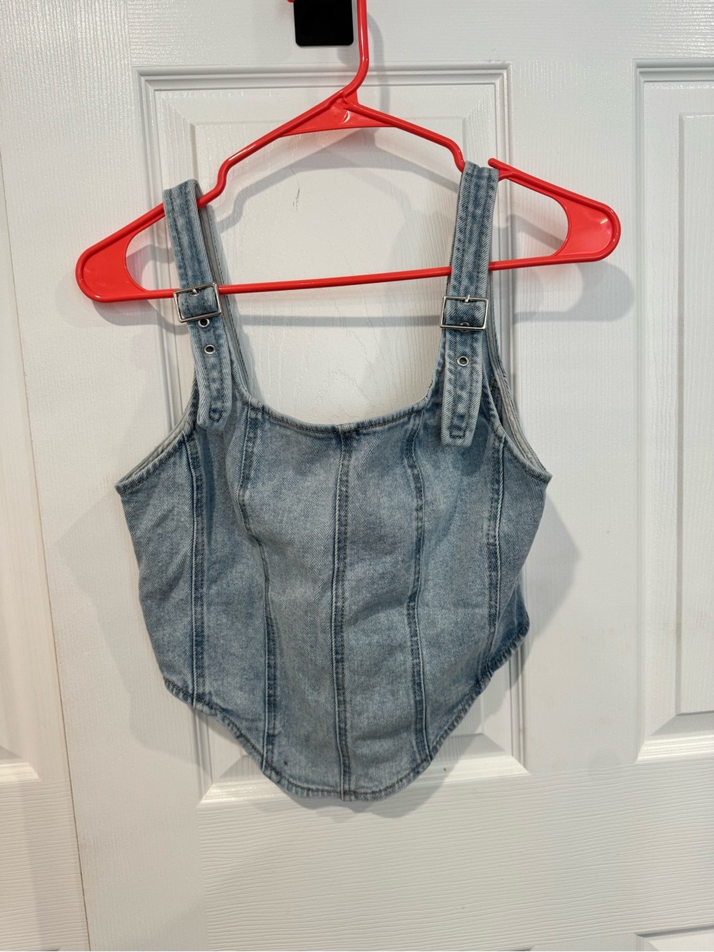 Target Light Blue Denim Overall Tank Top